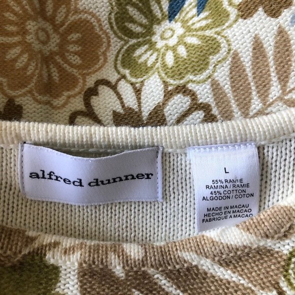 ALFRED DUNNER FLORAL NEUTRAL  SWEATER   SIZE L   NEW - Picture 3 of 8